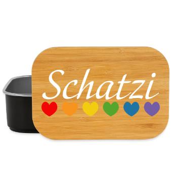 Regenbogenherz Schatzi LGBT lgbtqi queer - Lunch Box - Schwarz - Vorne