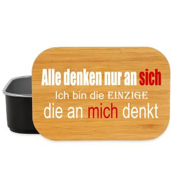 Alle denken nur an sich - Lunch Box - Schwarz - Vorne