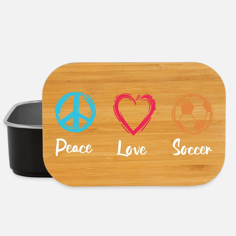 Frieden Liebe Fußball - Lunch Box - Schwarz