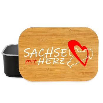 Sachse mit Herz - Herzschlag - Lunch Box - Schwarz - Vorne
