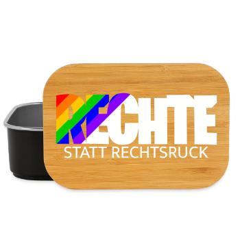 Menschenrechte statt Rechtsruck - Regenbogen - Lunch Box - Schwarz - Vorne