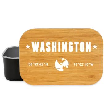 Washington DC Koordinaten Planet Erde Weiß - Lunch Box - Schwarz - Vorne
