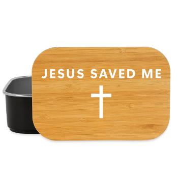 Jesus Saved Me – Minimalist Faith - Lunch Box - black - Front