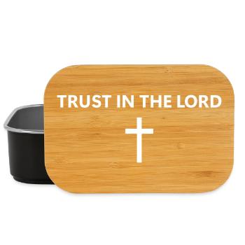 Trust in the Lord, minimalist faith, J - Lunch Box - black - Front