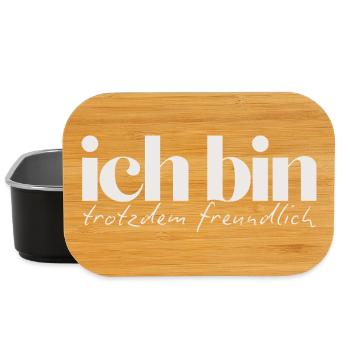 Ich bin trotzdem freundlich Humorvolles Statement - Lunch Box - Schwarz - Vorne