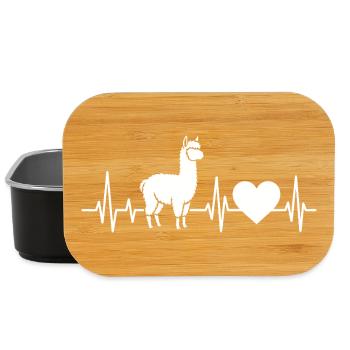 Alpaka Lama Herzschlag Alpaca - Lunch Box - Schwarz - Vorne