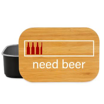 Need Beer - Batterie Ladeanzeige Design - Lunch Box - Schwarz - Vorne