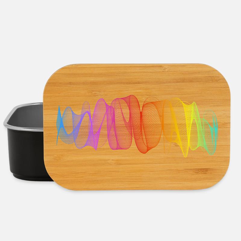 Abstrakte Linien Design 12 - Lunch Box - Schwarz