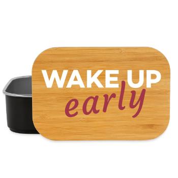 Wake up early - Lunch Box - black - Front