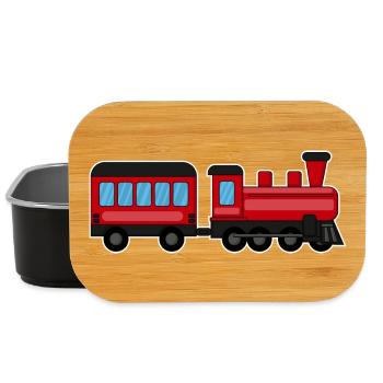 Chemin de fer, train, locomotive à vapeur - Boîte à goûter - noir - Devant