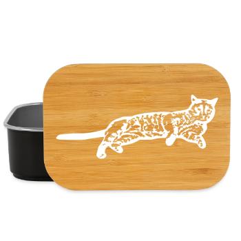 White Cat Cat White Cats Gift - Lunch Box - black - Front