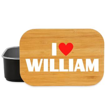 I love William Rotes Herz Romantischer Name Fan - Lunch Box - Schwarz - Vorne