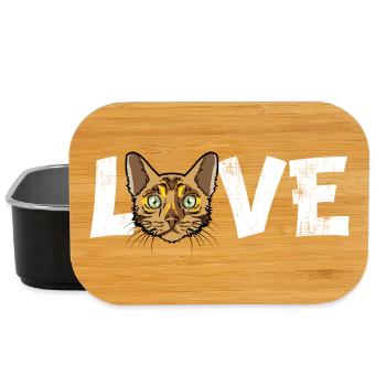 Bengal Cat Love Breed Portrait Feline Pet Lover Gi - Lunch Box - black - Front