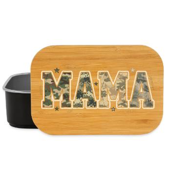 MAMA Military Camouflage Pattern | Retro Look - Lunch Box - black - Front
