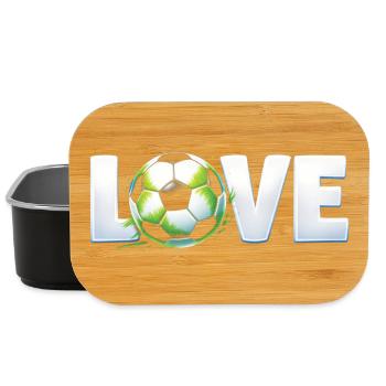 Liebe zum Design von Rundballen im Fußball - Lunch Box - Schwarz - Vorne