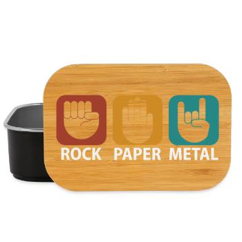 Schere Stein Metal Rock paper Festival Geschenk - Lunch Box - Schwarz - Vorne