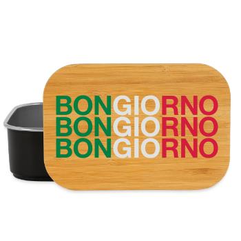 BONGIORNO Italien Italy Italia Flag - Lunch Box - Schwarz - Vorne