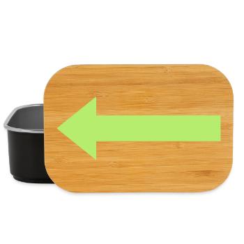 Green arrow to the left - Lunch Box - black - Front