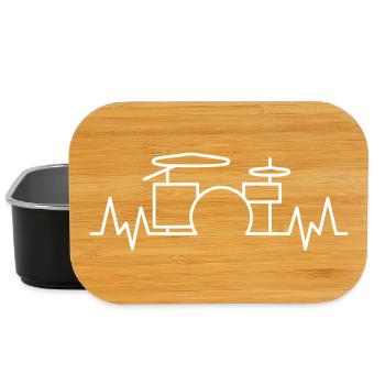 Drum Hearbeat Lifeline For Music Band Lover - Lunch Box - black - Front