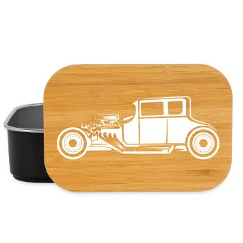 Hot Rod Icon Vintage Car Illustration Graphic Icon - Lunch Box - black - Front