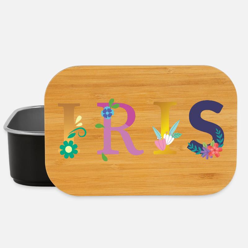 IRIS Name mit Blumen geschmückt - Lunch Box - Schwarz