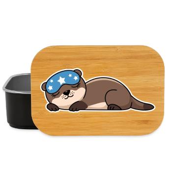 Adorable loutre endormie avec masque étoilé - Boîte à goûter - noir - Devant