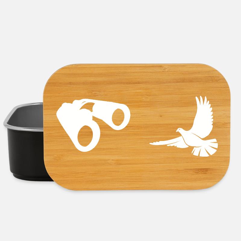 Minimalistische Vogelbeobachtung Silhouette - Lunch Box - Schwarz