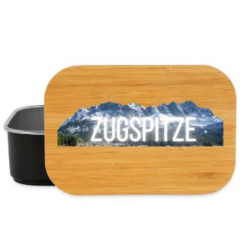 Zugspitze - Design with lettering & mountain shilouette - Lunch Box - black - Front