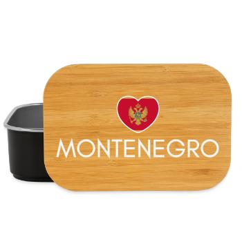Heart with Montenegro flag, I love Montenegro - Lunch Box - black - Front