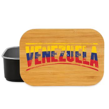 Venezuela in Tricolor Font - Lunch Box - black - Front
