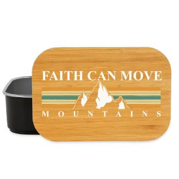 Glaube bewegt Berge – Retro Berglandschaft - Lunch Box - Schwarz - Vorne