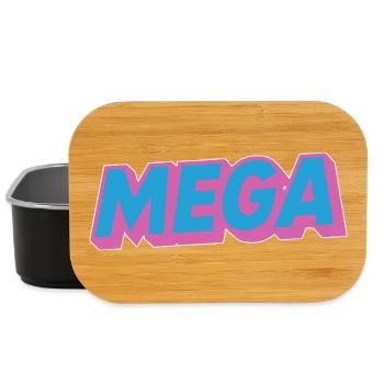 Mega lettering oldschoo retro 90s 80s - Lunch Box - black - Front