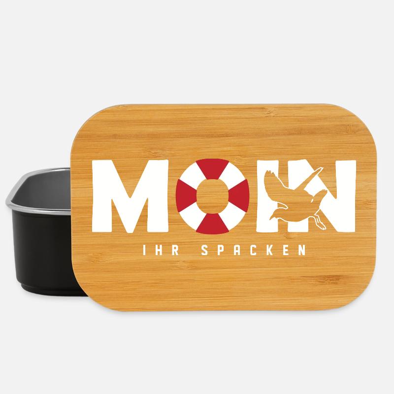 Lustiger Spruch " Moin Ihr Spacken " - Lunch Box - Schwarz