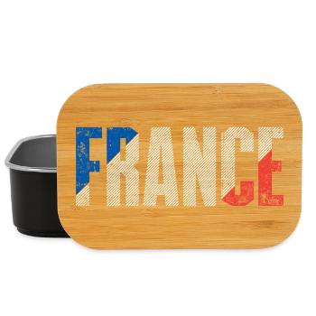 Drapeau de la France Typographie en détresse - Boîte à goûter - noir - Devant