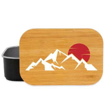 Crimson Sun Over Snowy Peaks - Lunch Box - black - Front