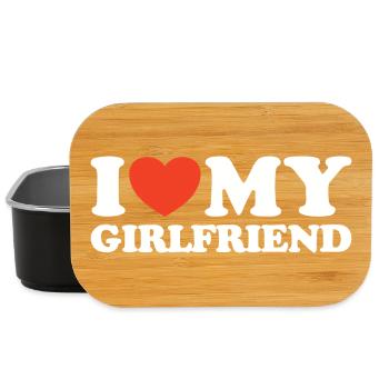 I love my girlfriend Herz Shirt - Lunch Box - Schwarz - Vorne