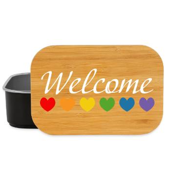 Rainbow Hearts Welcome blanc - Boîte à goûter - noir - Devant