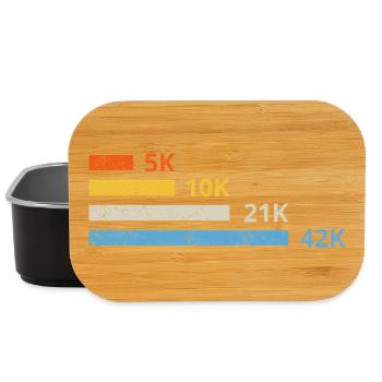 Distances de course II - 5 km 10 km 21 km 42 km marathonien - Boîte à goûter - noir - Devant