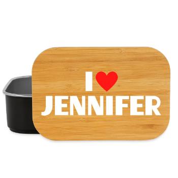 I love Jennifer Rotes Herz Romantischer Name Fan - Lunch Box - Schwarz - Vorne