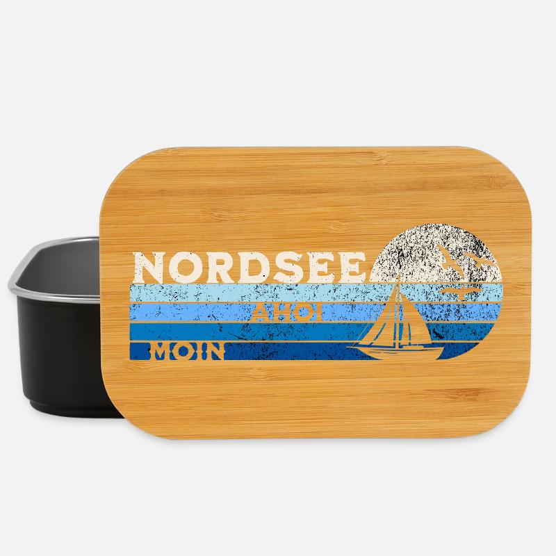 Nordsee Segelboot und Möwen - Lunch Box - Schwarz