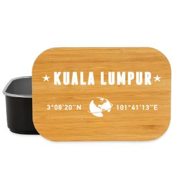 Kuala Lumpur Koordinaten weißer minimalistischer Tippfehler - Lunch Box - Schwarz - Vorne