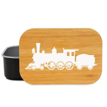 Silhouette de locomotive à vapeur - Boîte à goûter - noir - Devant
