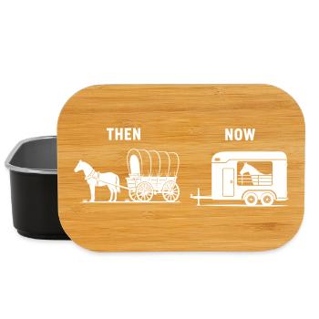 Funny Horse Carriage Meme Riding Farm - Lunch Box - black - Front