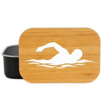 Schwimmer-Silhouette im Wasser - Lunch Box - Schwarz - Vorne