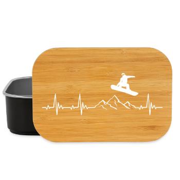 Snowboard Heartbeat Snowboarder frequency pulse - Lunch Box - black - Front