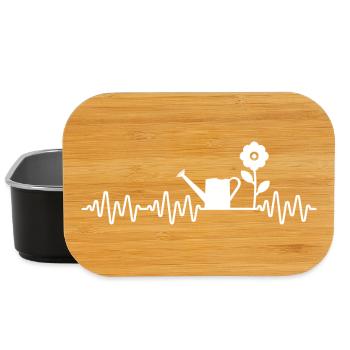 Garden Heartbeat Watering Can Flower Design - Lunch Box - black - Front