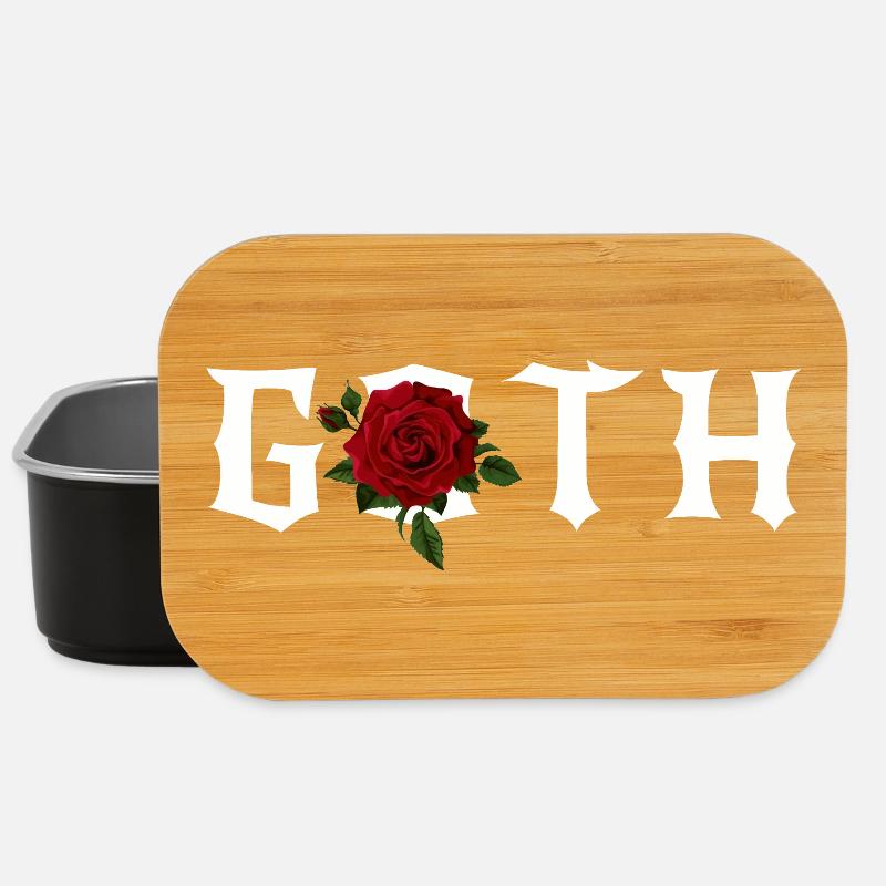 Gothic, Gothic-Thema mit roter Rose - Lunch Box - Schwarz