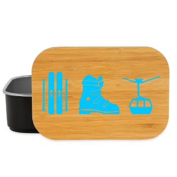 Ski Design in blau - Lunch Box - Schwarz - Vorne