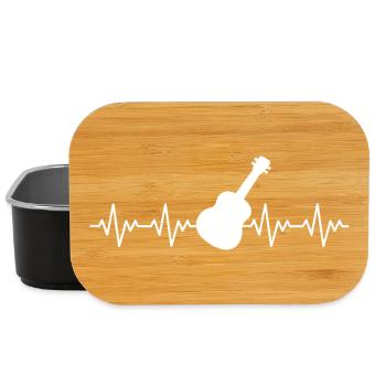 Guitare, rock, ECG, battement cardiaque - Boîte à goûter - noir - Devant