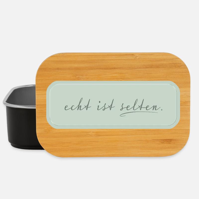 echt ist selten – minimalistische Typografie - Lunch Box - Schwarz